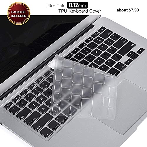Casebuy Macbook Air 13 Inch Screen Protector -Blue Light Filter Anti-Glare Screen Protector For 2015 Or Older Macbook Air 13 Inch Model A1369 And A1466 + Keyboard Cover Ultra Thin Tpu Protector #TOP2