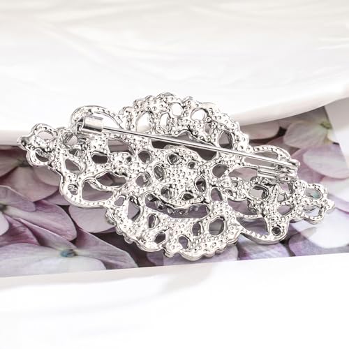 Vintage Wedding Bridal Crystal Art Deco Rhinestone Brooch Pin4