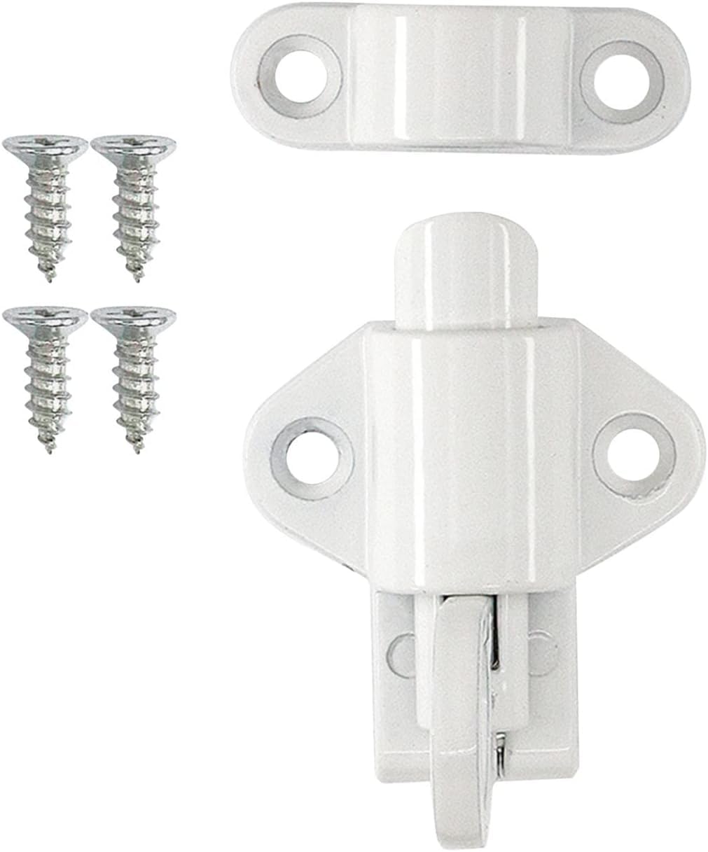 Mkauyycb White Door Bolt, Door Bolts, 1 Pull-Ring Spring-Loaded Door Latches(White)