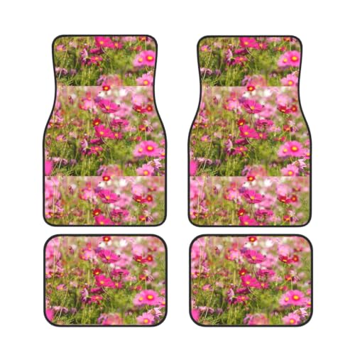 Alfombrillas para coche juego de 4 piezas de neopreno flores rosas
