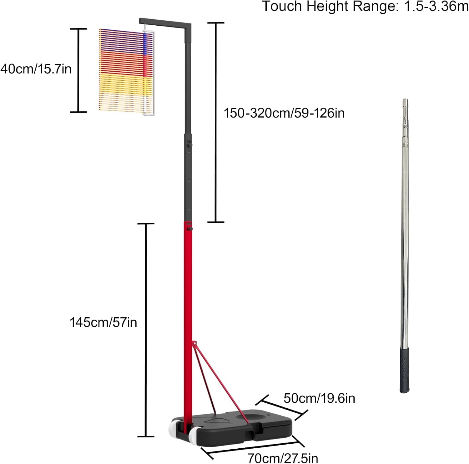 Soporte vertical para probador de salto, herramienta de medición de altura ajustable de 4.9 a 12.6 pies, poste de entrenamiento de salto para atletas, equipo de prueba de fitness