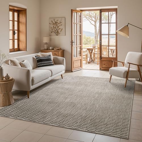 Oriental Weavers Oliver OLV03-3'3" x 5' Area Rug - in Charcoal/Beige - Industrial, Modern, Bed Room, Kitchen, Entryway Rug