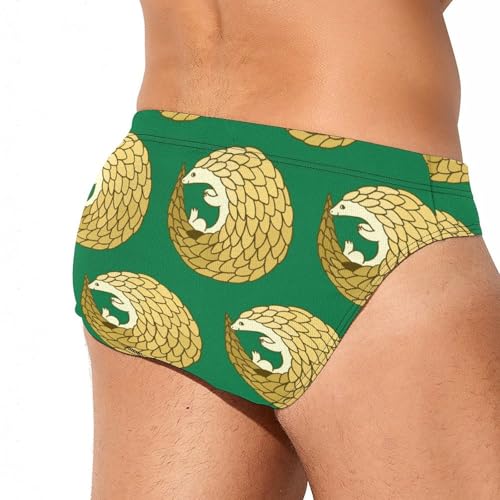 Funny Pangolin Mens Swim Briefs Quick Dry Swimming Trunks Training Swimsuit Low Rise Swimwear3