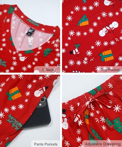 Image of RUBZOOF Women's Short Sleeve Pajama Sets with Pockets Casual V Neck 2 Piece Lounge Sets S-3XL