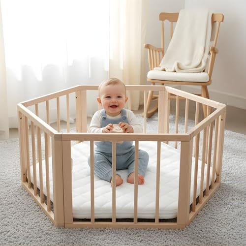 Laufgittereinlage 6 eckig 100x115 cm - Baby Laufgitter Laufstall Matratze Laufstalleinlage aus Schaumstoff für Kinder Babymatratze Laufstallmatratze Spielmatratze Oeko-Tex 100 x 115