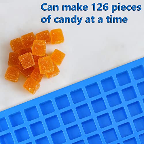 Image of Sakolla 126 Cavities Square Candy Silicone Molds, Mini Silicone Molds for Chocolate, Hard Candy, Ice Cubes, Caramel