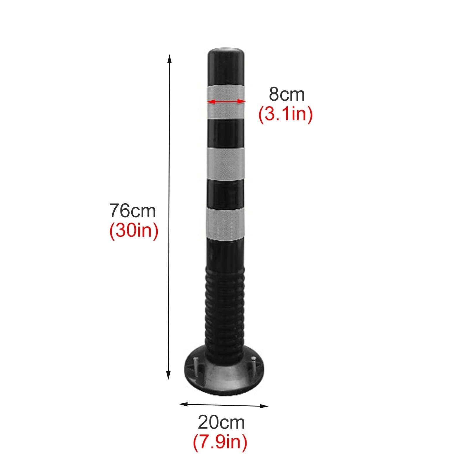 Bolardo De Seguridad Reflectante, Delimitador De Tráfico Flexible con Franja, Barrera De Tráfico/Estacionamiento para Entradas De Vehículos/Accesos/Obras De Construcción, Negro+Amarillo(1),