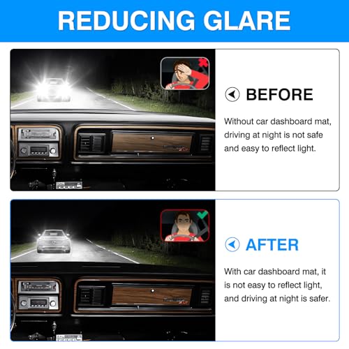 Image of Autorder Dashboard Cover Mat for 1973-1977 1978 1979 Ford F100 /F150 /F250 /F350 /Bronco Pickup Truck Accessories Dash Cover Upgrade Velvet Dash Mat Sunshade Glare UV Rays Protector