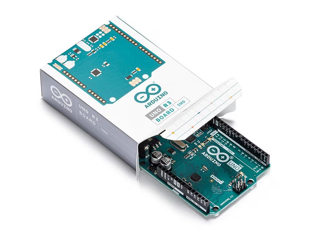 Arduino Uno Rev3 SMD [A000073] - Carte de développement avec microcontrôleur ATmega328P, version SMD, idéale pour projets électroniques, robotique, automatisation et applications DIY avec Arduino IDE.