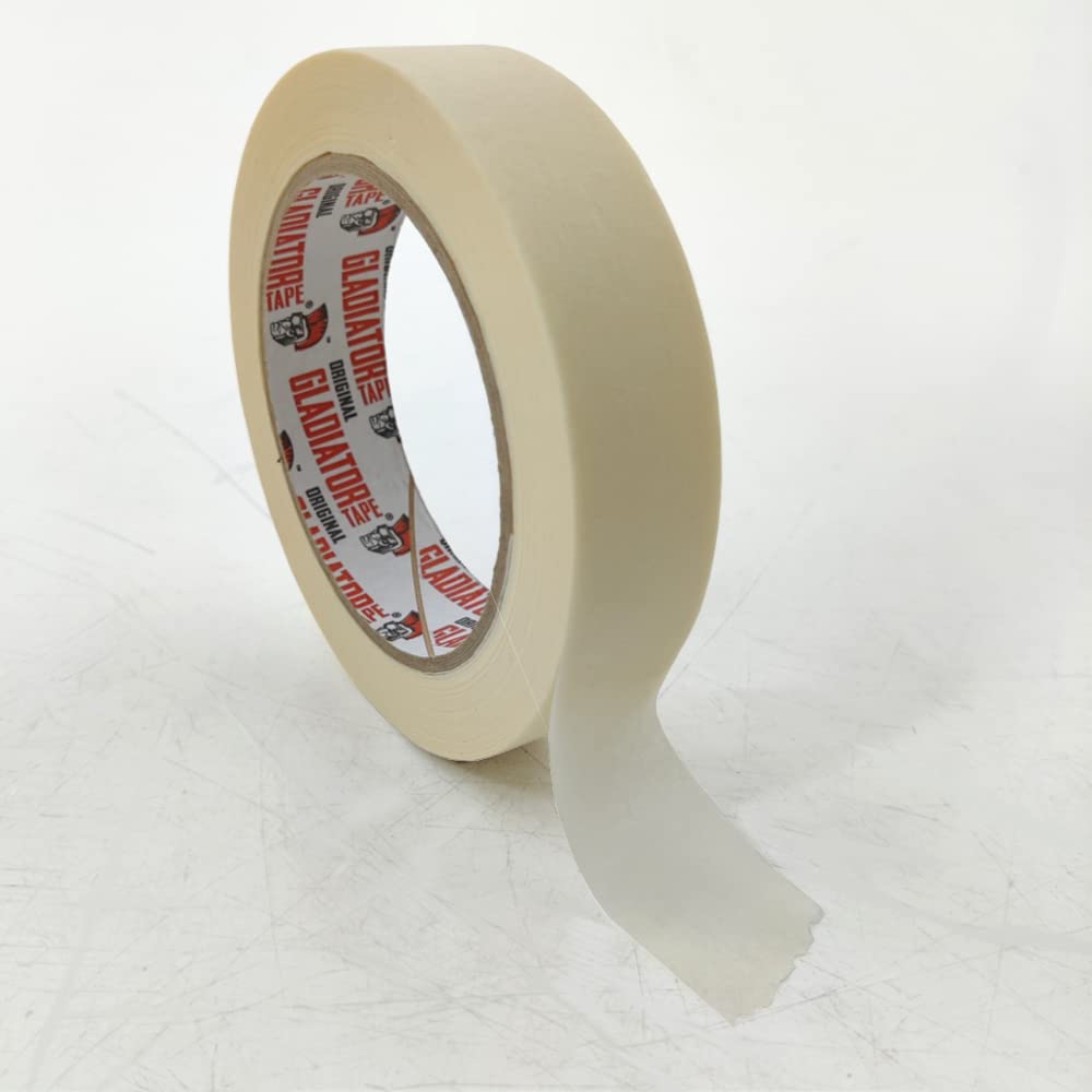 (Pack of 9) 25mm (1") Masking Tape for Auto Decorating, Painting, White, 25mm x 50M - Image 2