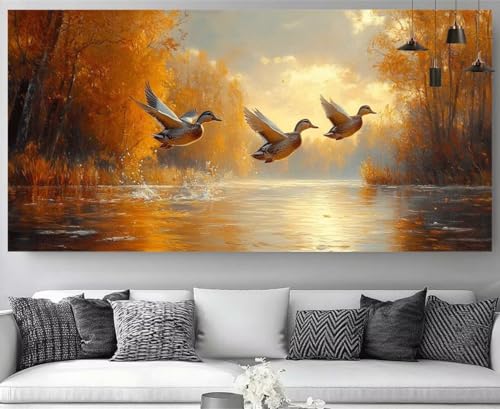 Oiseau diamond painting d'automne 60x180cm | Broderie kit complet