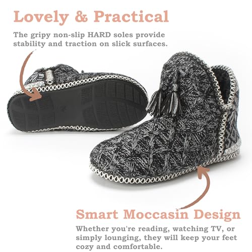 Women's Fuzzy Bootie Slippers, Plush Fleece & Memory Foam House Boots, Cozy Non-Slip Indoor/Outdoor Shoes3