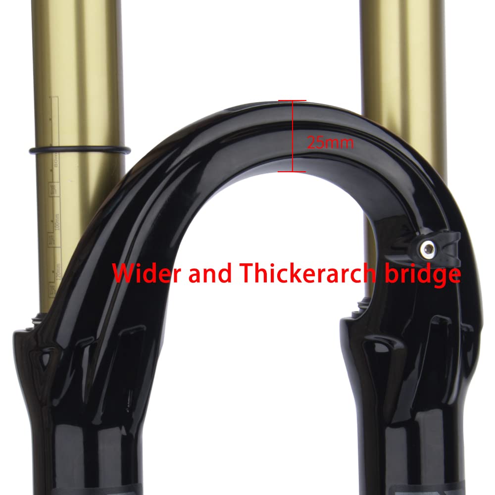 BOLANY 27.5/29inch Bike Suspension Fork 120mm Travel 28.6mm (11/8inch