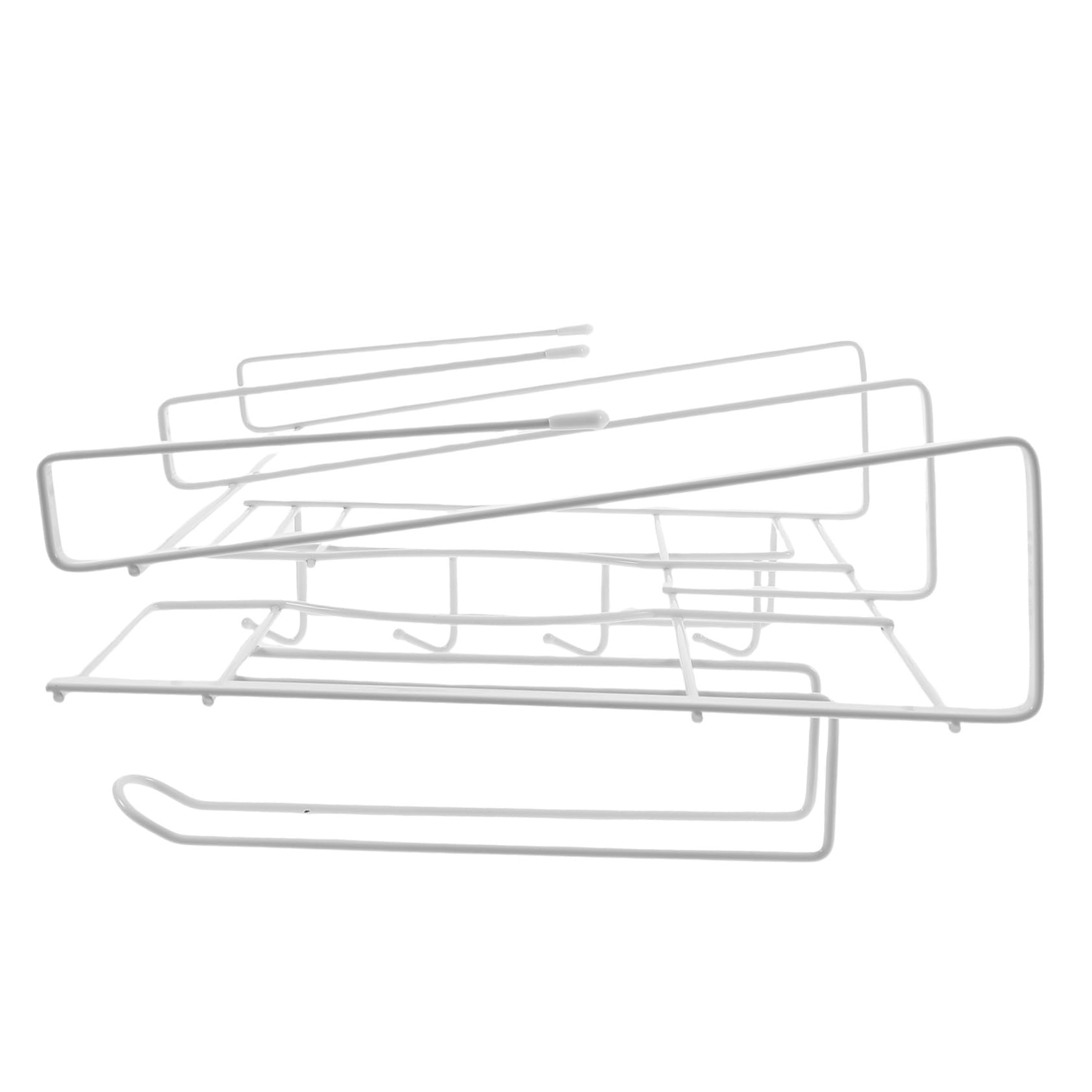 TOPBATHY Portataglieri in Ferro Porta Tazze Sottopensile Porta Ganci Multiuso Supporto per Mobile Organizer Utensili da Cucina Gancio Inferiore per Ripiano Sospeso