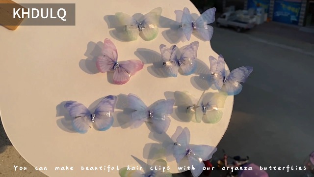 50 Farfalle Decorative In Organza - Per Decorazioni Murali, Torte, Fai Da Te, 10x10cm - Foto 5