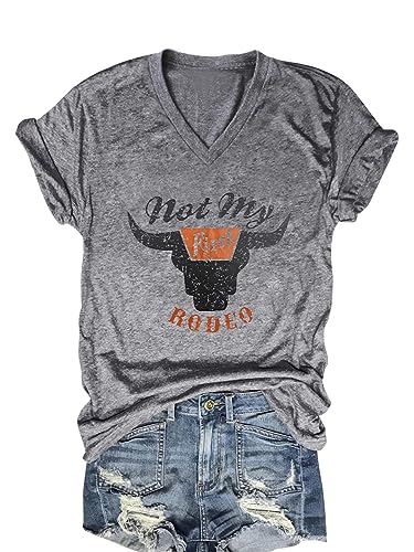 Women Summer Beach Tops Trees Print V Neck Short Sleeve Coconut Tree T Shirt Funny Graphic Tees