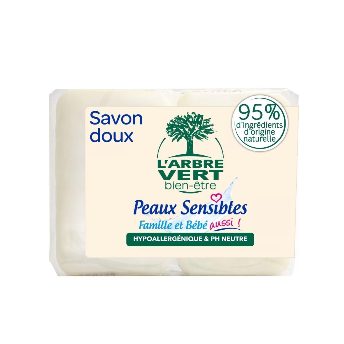 L'Arbre Vert Soap for Sensitive Skin 2 x 100 g Solid Soft
