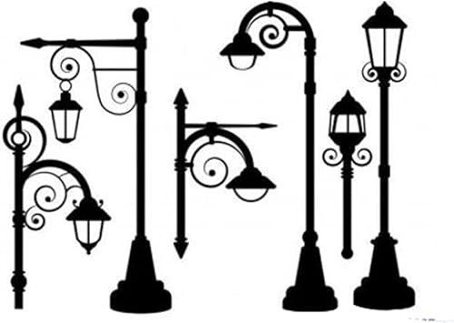 Miniatura 5 de 6 piezas de lámpara de calle troqueladas de metal, plantillas de corte de lámpara de calle de Feliz Navidad, bricolaje, álbumes de recortes, papel