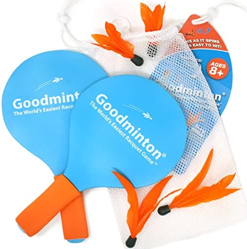 Goodminton - The World's Easiest Racquet Game - an Indoor Outdoor Year-Round Fun Paddle Game Set for Boys , Girls , and People of All Ages