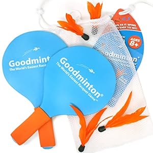 Goodminton – The World’s Easiest Racquet Game – an Indoor Outdoor Year-Round Fun Paddle Game Set for Boys, Girls, and People of All Ages