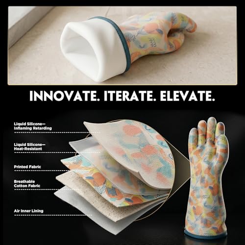 Gants en silicone liquide imperméables résistants chaleur pâtisserie L - 6