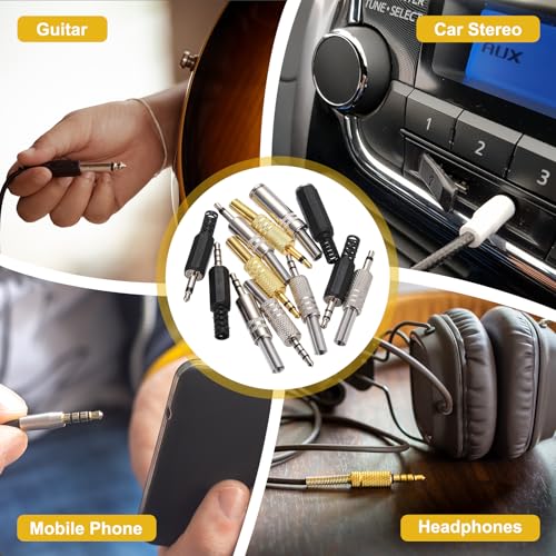 MECCANIXITY 10 Pcs 1/8" TS Audio Male Plug miniatura 6