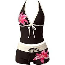 2 Piece Y2k Polka Dot Halter Bikini with Shorts 2000s Bathing Suit Set Summer Vacation Cute Beach Tankini Swimsuit