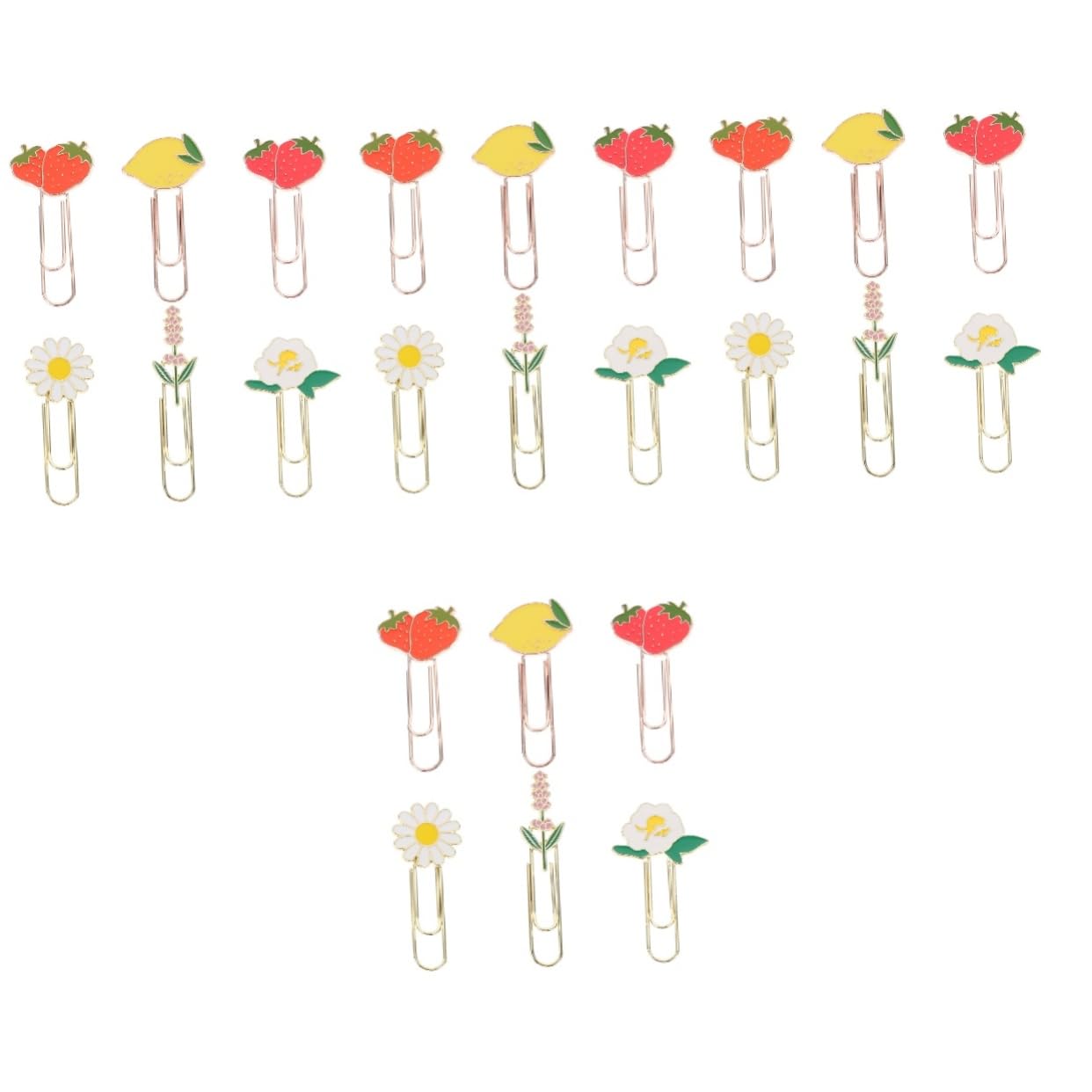 Gadpiparty 4 Set Segnalibro Di Clip Di Carta Da Frutto Graffetta Per Fogli Ufficio Clip Di Carta Decorativa Documento Adornare Graffette Piccole Clips in Metallo Lega Di Zinco 6 Pezzi*4