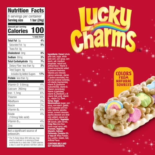 Image of Lucky Charms Cereal Treat Bars, Snack Bars, 8 ct, 6.8 oz