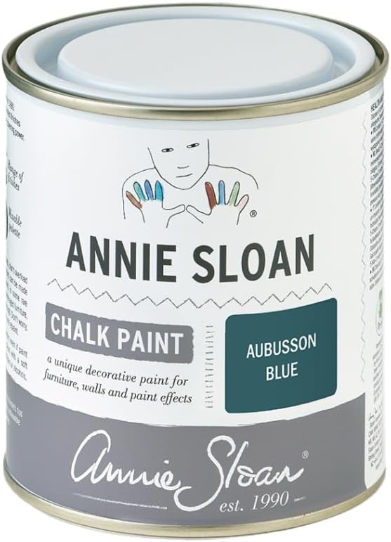 Annie Sloan Chalk Paint® (Aubusson Blue, 500 ml/16.9 Fl Oz) a unique decorative paint for furniture, cabinets and home décor with no sanding or priming