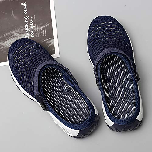 Image of Trsorini Mules Clogs for Women Summer Air Cushion Platform Mesh Mules Sneaker Sandals for Female Lightweight Beach Shoes Outdoor Slippers Walking Shoes