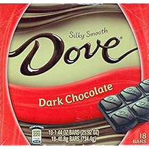 Dove Dark Chocolate Silky Smooth 18 Bars of 1.44 Ounce