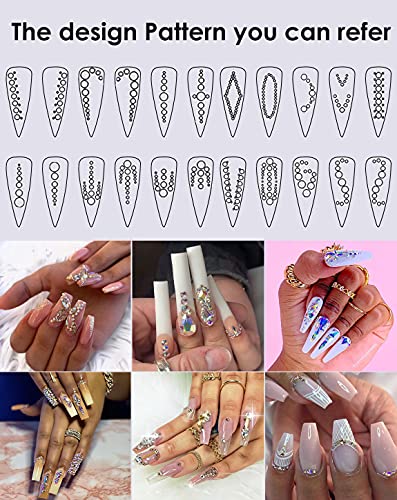 Rhinestones For Nail Art Decoration Foil Flakes Kit 5780Pcs-Tufusiur Nail Gems Crystal Ab Clear Jewels Diamonds, Acrylic Nail Supplies Accessories Crafts For Halloween Christmas Gifts #TOP5