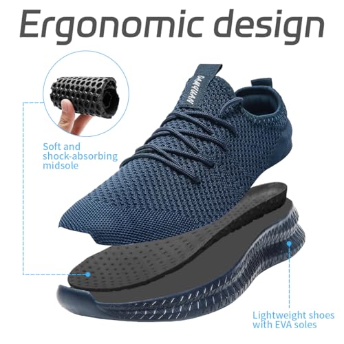 Image of Men Non-Slip Work Shoes Tennis Gym Sneakers Breathable Slip Resistant Lightweight and Comfortable for All-Day Wear Sports and Walking