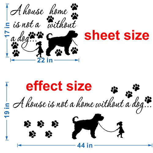 Anfrjji Dog Lover Wall Decal - Removable Pvc Sticker With Cute Pet Quote And Paw Prints - Vinyl Wall Words For Home And Pet Store Decor - Effect 19" X 44" Inch (Jwh237 Dog House) #TOP1