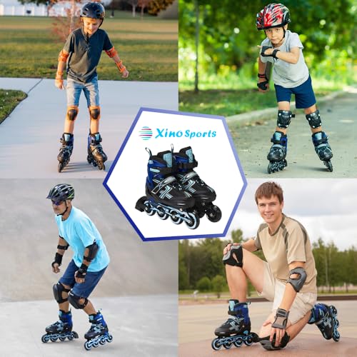XINO SPORTS Adjustable Inline Skates for Boys and Girls, Aqua, Medium 1-4 - image 6