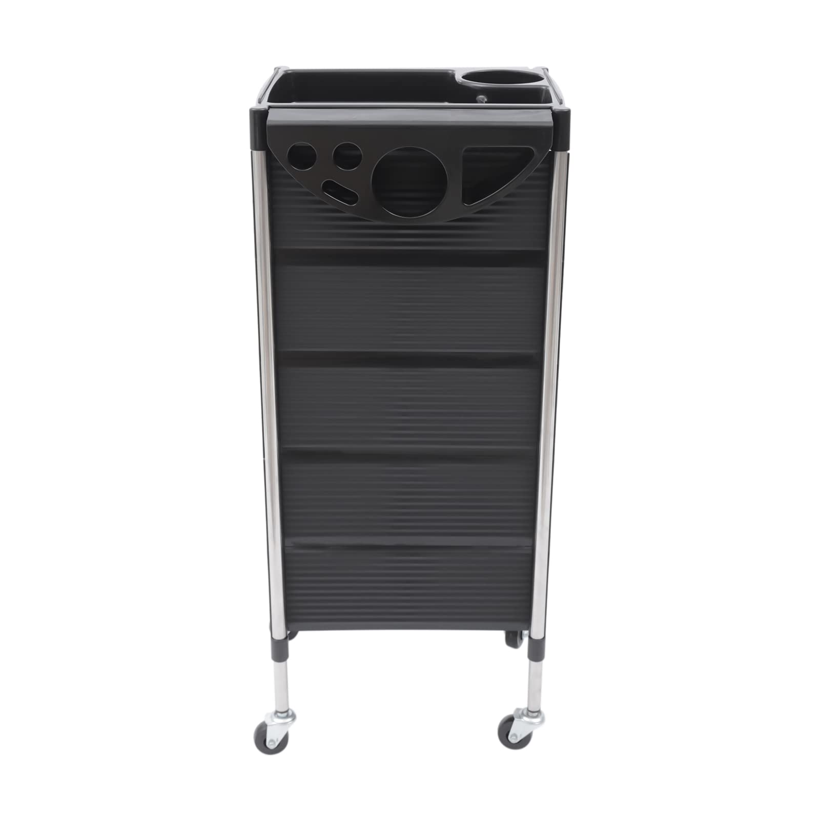 Friseurwagen Arbeitswagen mit 5 Schubladen, Kosmetikwagen Salon Trolly, Freistehend bis 8KG, 52.5x37x90CM, Schwarz