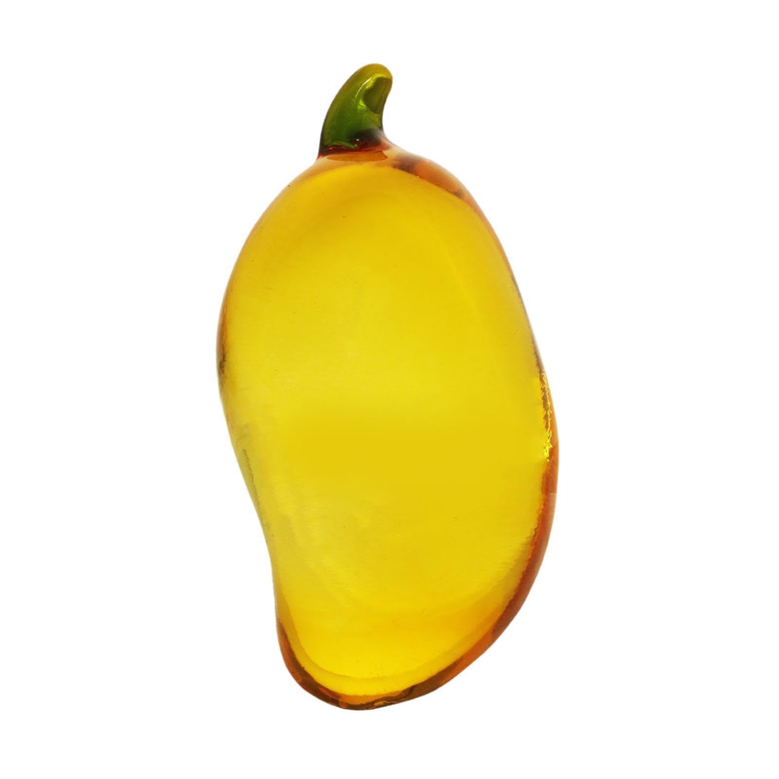PIXZCSA Elegant Fruits And Vegetables Crystal Ornament Classy Decor Statement Piece Fruits Decorations Bitter Gourd Cucumber, Yellow, 3.5x7.05cm