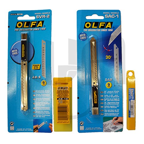 Olfa SAC1/SVR2 - Cúter profesional (30 + 45 grados), incluye 1 cuchilla + 20 cuchillas extra Cover