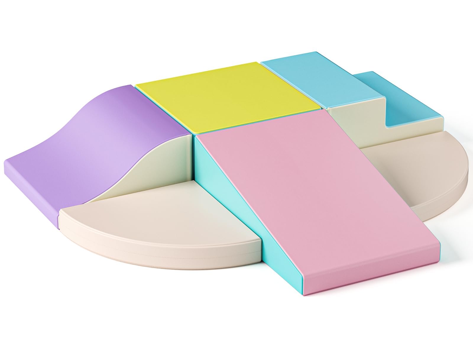 Klettersteine für Kleinkinder 6er Set Schaumstoff-Bausteine weiche Kletterblöcke für Kinder ab 1 Jahr, Stapelspielzeug zur Förderung von Balance & Koordination,Indoor Spielzeug für Zuhause
