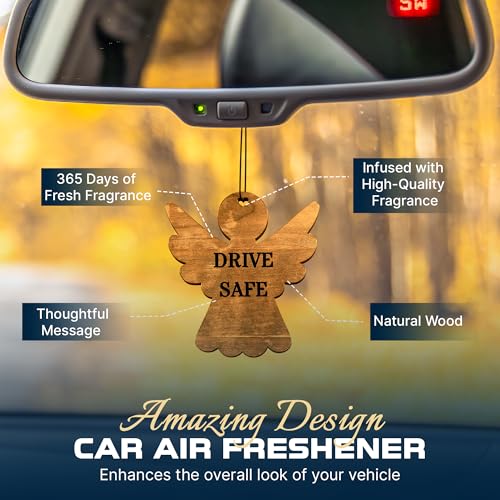 Image of Car Fragrance for 365 Days FreshWood Drive Safe Ornament ❘ Rear View Air freshener ❘ Mirror Car Hanging Ornament ❘ Gift Idea for Him ❘ Gift Idea for Her ❘ Hand Made Car Essential