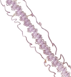 Blausky Cinta elástica de encaje de 2 cm x 20 yardas, borde de encaje, cinta decorativa, cinta elástica, para coser ropa, ropa interior, lencería, vestido de boda, color lila