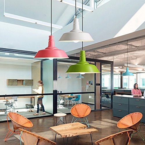 Lustre suspendu moderne E27 en métal vert pour plafond de restaurant - 4