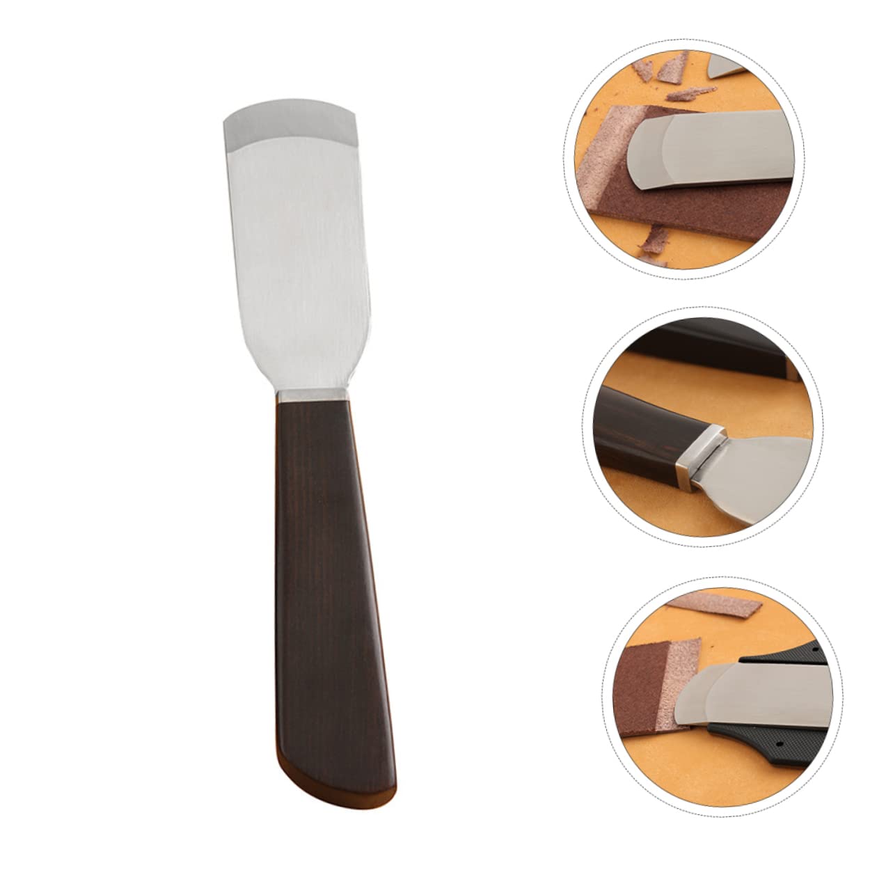 DOITOOL Cuchillo de Biselar Cuero Negro para Desbastar, Acero, Manual