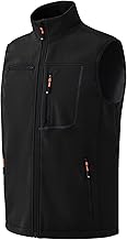 MoFiz Men's Vest Outerwear,Vest for men,Full Zip Fleece Lined Light Softshell Windproof Sleeveless Jacket for Hiking Golf