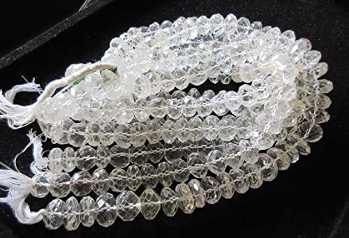 Quartz de roche naturel en perles micro-facettées 15mm, éclat minéral d'exception