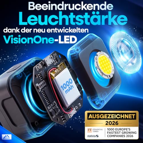 NEXTCOVER® Fahrradlicht Set mit [VisionOne] LED Set I USB-C aufladbar & wasserdicht I StVZO zugelassen I Fahrrad Licht vorne I Fahrradlampe… – Ansicht 2