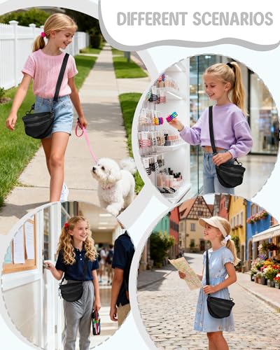 Image of Gitus Gifts for 6 7 8 9 10 Year Old Girls Purse Mini Nylon Crossbody Shoulder Bum Bags with Adjustable Straps