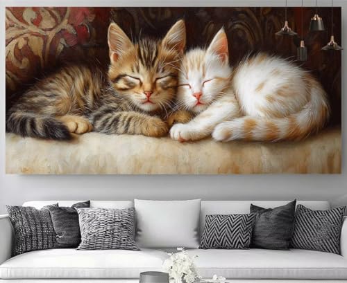 Broderie Diamant Chat 60x180cm pour Rompre l'Ennui et se Relaxer