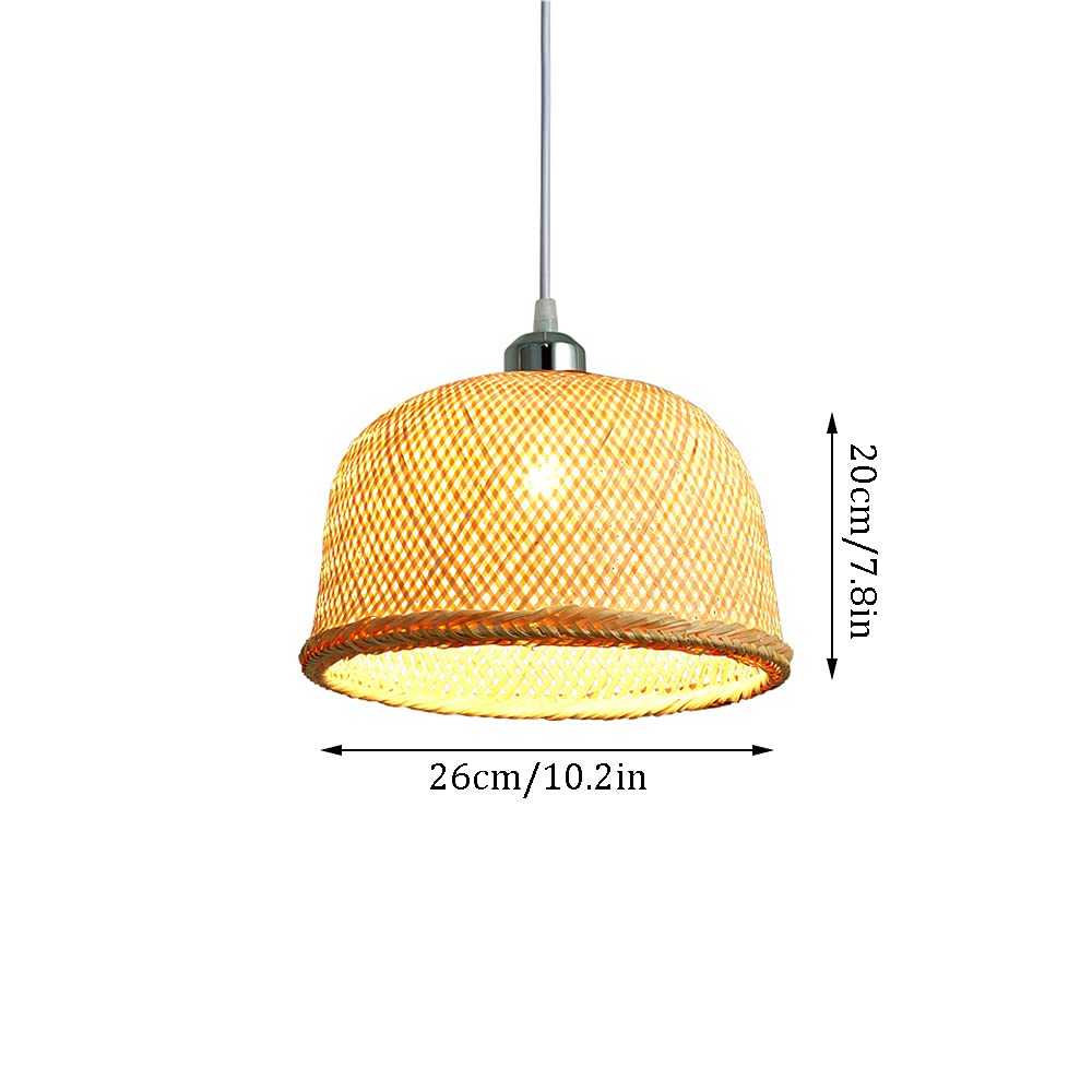 Lampadario Aperto In Bambù, Lampada A Sospensione In Vimini Intrecciata A Mano, Paralume In Bambù E27, Apparecchi Di Illuminazione A Soffitto, Lampada A Sospensione A Risparmio Energetico Per